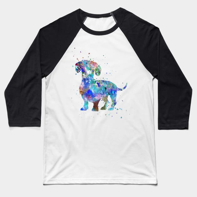 Dachshund Baseball T-Shirt by RosaliArt